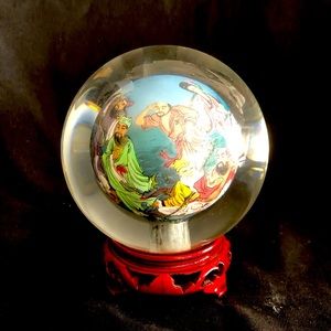 Chinese crystal ball with various Gods inside